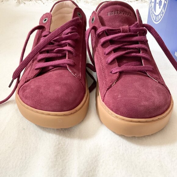 NEW BIRKENSTOCK BURGANDY red suede leather sneaker shoes MENEU42 US9 WOMEN 10.5 - Picture 3 of 9